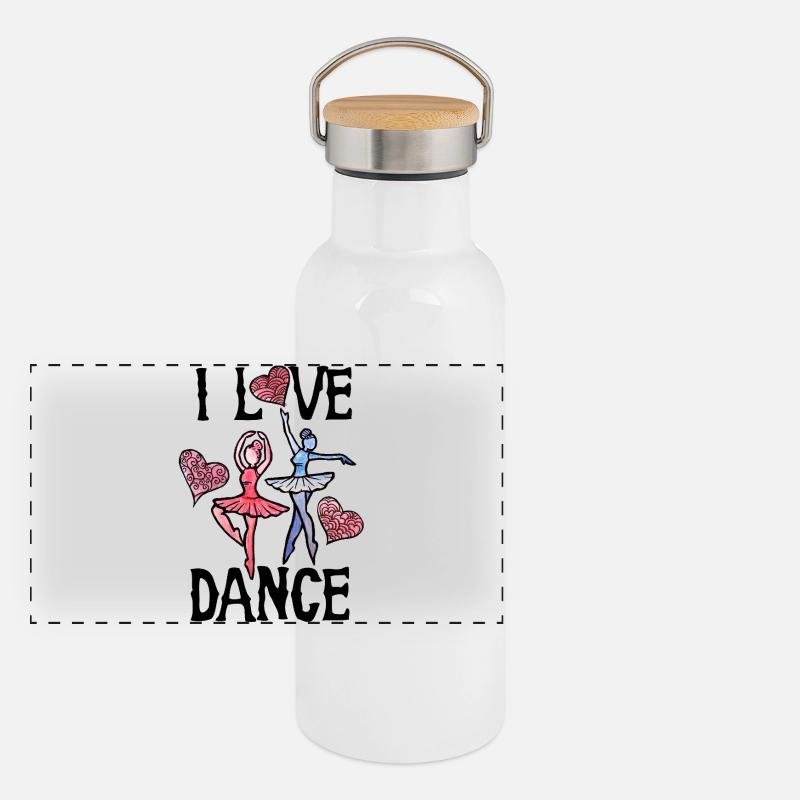 Whimsical Ballet Hearts Panoramic Thermal Bottle with Bamboo Lid