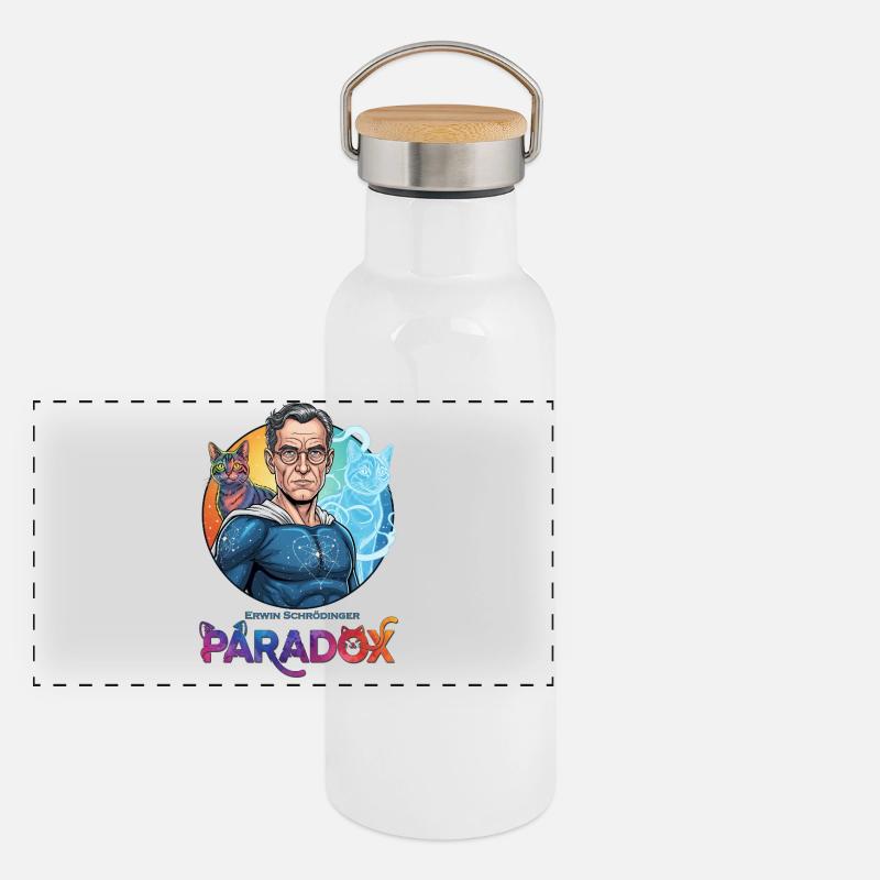Cosmo Schrödinger paradox Panoramic Thermal Bottle with Bamboo Lid