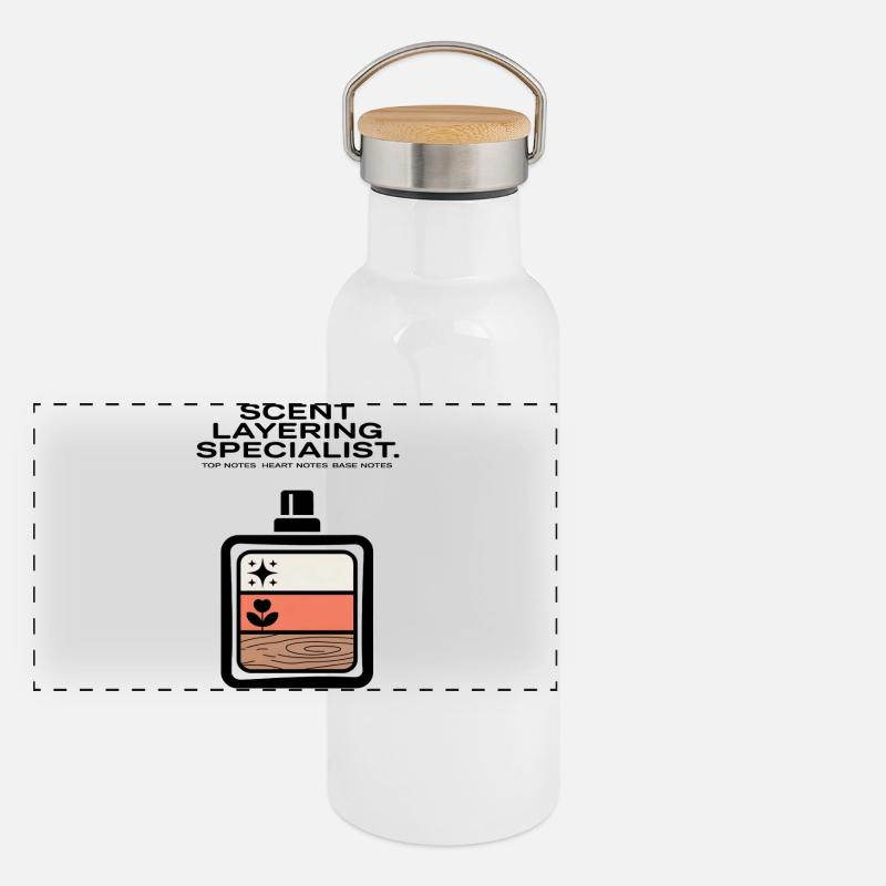 Superposition de parfum Notes de fond en forme de cœur Gourde isotherme avec bouchon en bambou