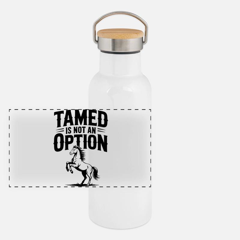 Tamed Is Not an Option Panoramic Thermal Bottle with Bamboo Lid