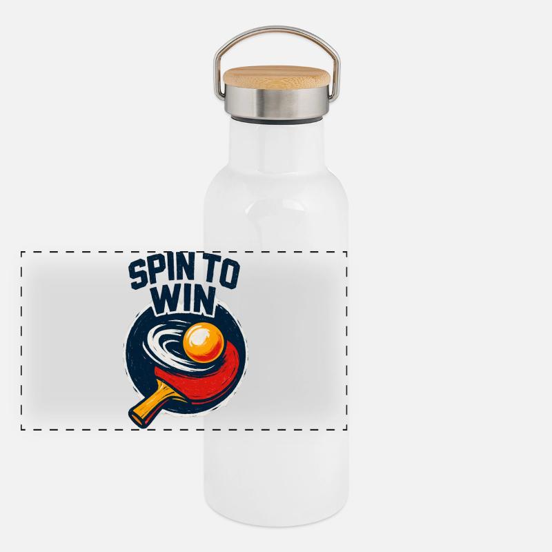 Spin to Win - Ping Pong Gourde isotherme avec bouchon en bambou