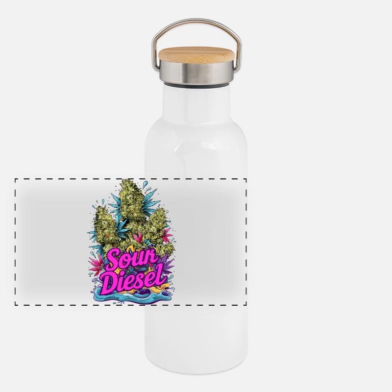 Panorama Thermosflasche mit Bambusdeckel