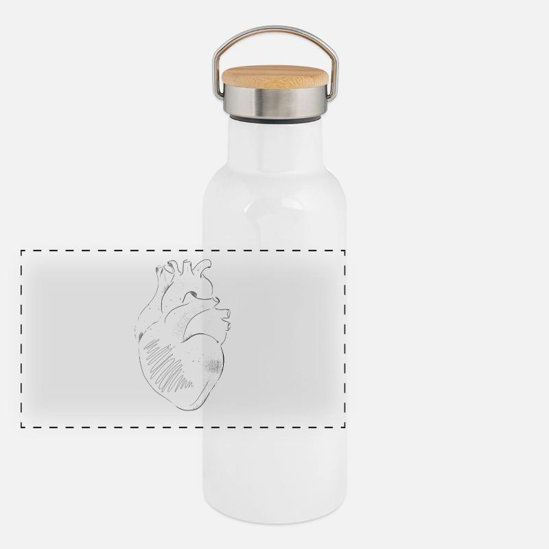 Anatomie du Cœur Gourde isotherme avec bouchon en bambou