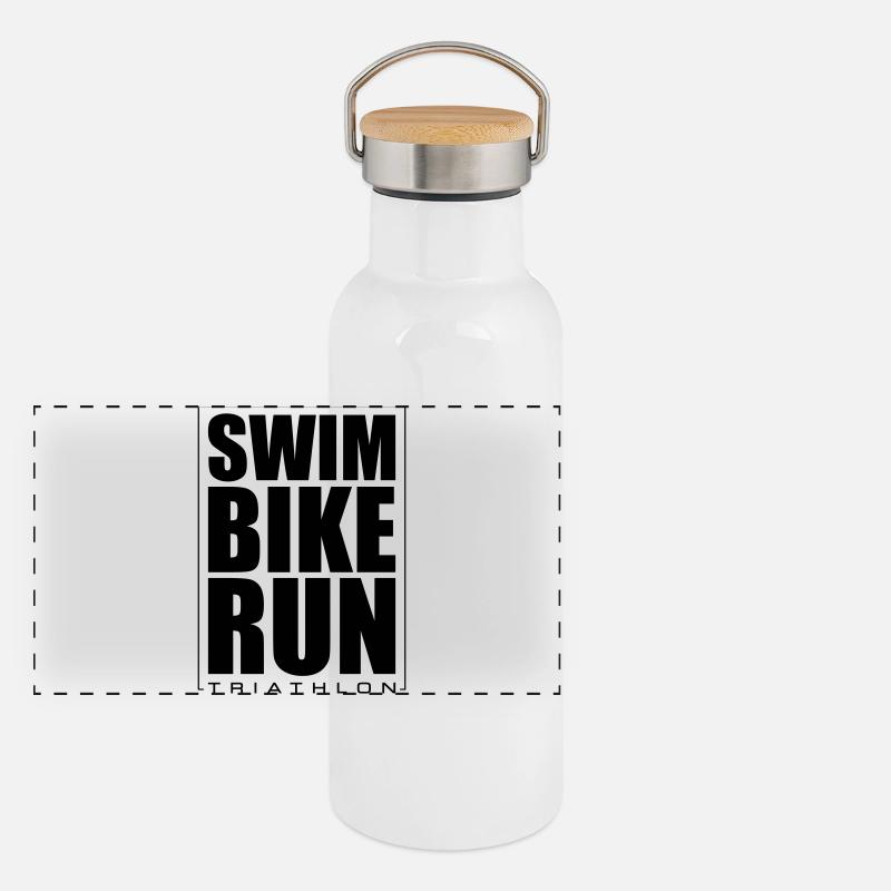 Triathlon Natation Course Cyclisme Gourde isotherme avec bouchon en bambou