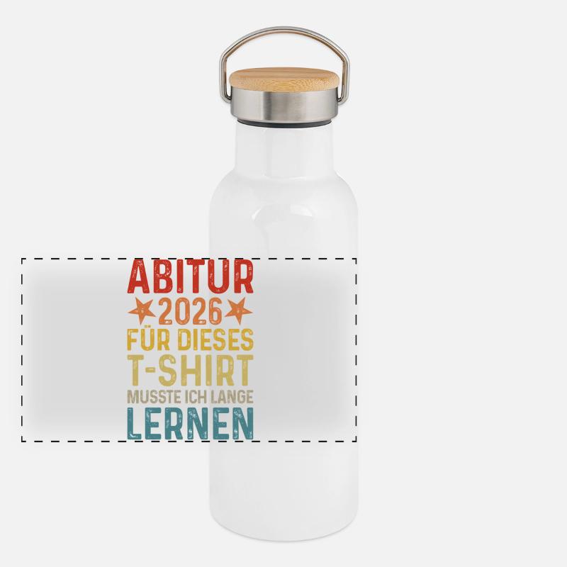Abitur 2026 Panorama Thermosflasche mit Bambusdeckel