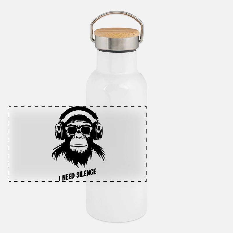 monkey and silence Panoramic Thermal Bottle with Bamboo Lid