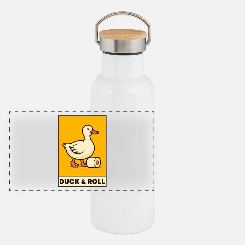 Panorama Thermosflasche mit Bambusdeckel