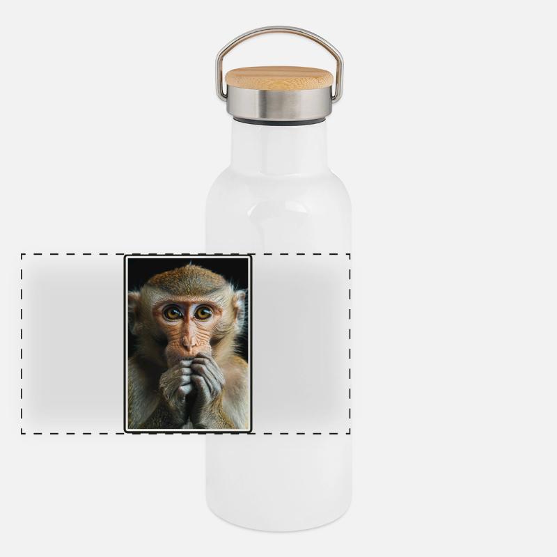 Macaque Macaque Gourde isotherme avec bouchon en bambou