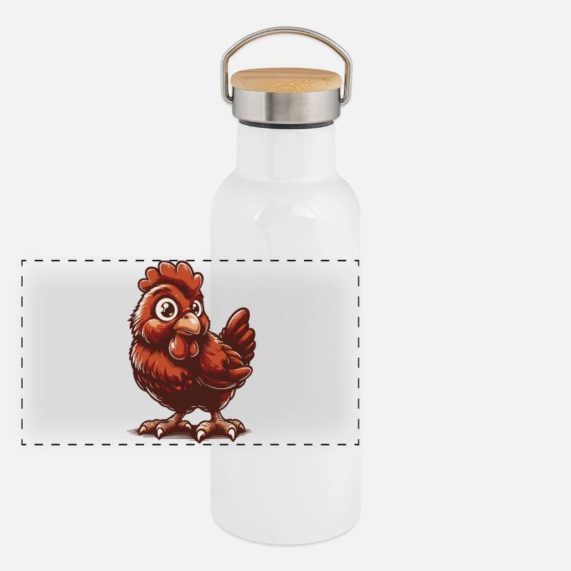 Cute Chick Panorama Thermosflasche mit Bambusdeckel