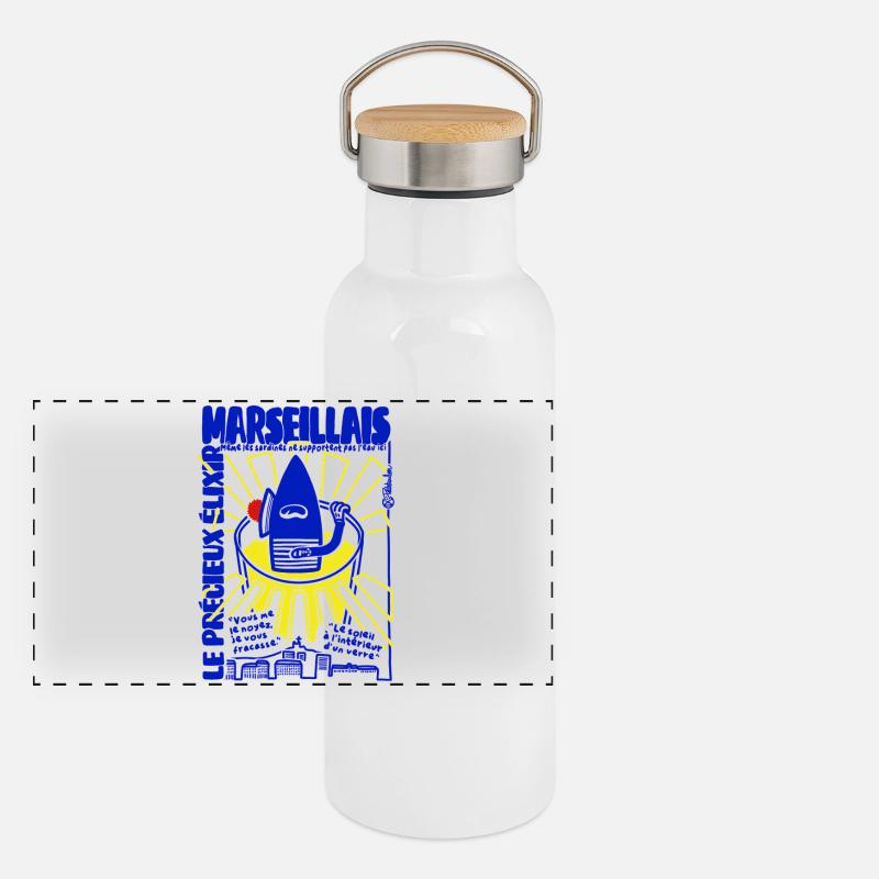 Apéritif Marseillais  Gourde isotherme avec bouchon en bambou