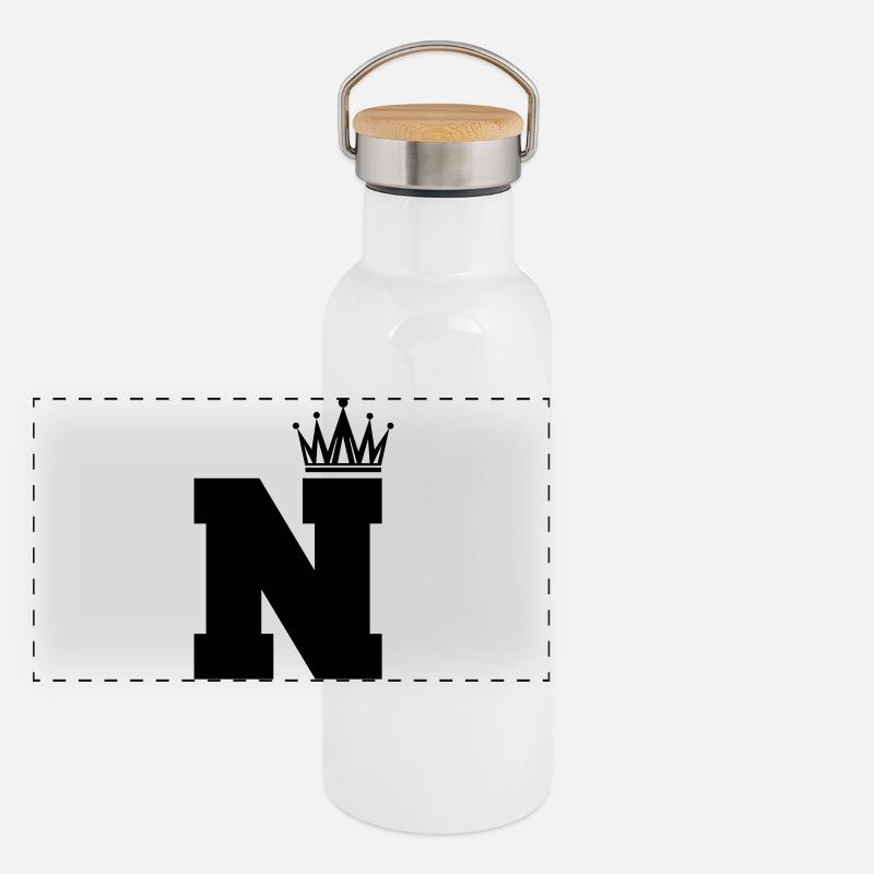 N Krone Panorama Thermosflasche mit Bambusdeckel