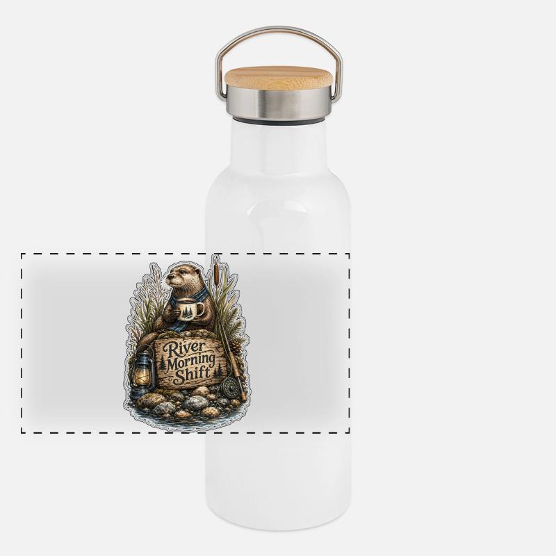 River Morning Shift Otter Panoramic Thermal Bottle with Bamboo Lid