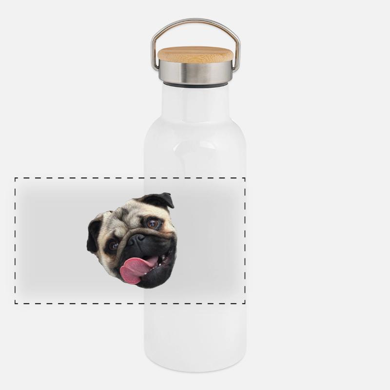 pug Panoramic Thermal Bottle with Bamboo Lid