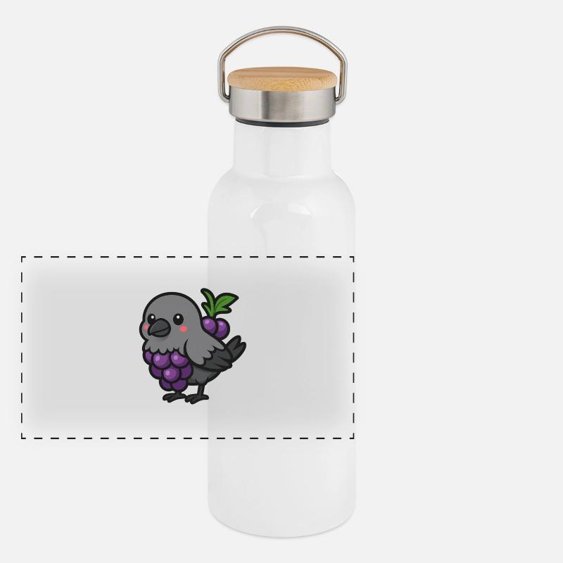Panorama Thermosflasche mit Bambusdeckel