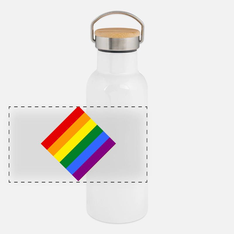 Rainbow Gourde isotherme avec bouchon en bambou