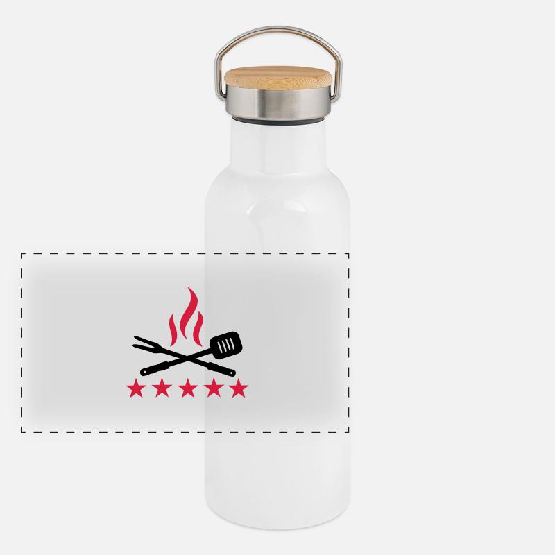 Panorama Thermosflasche mit Bambusdeckel