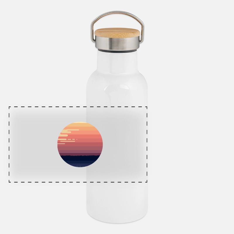 round Panorama Thermosflasche mit Bambusdeckel