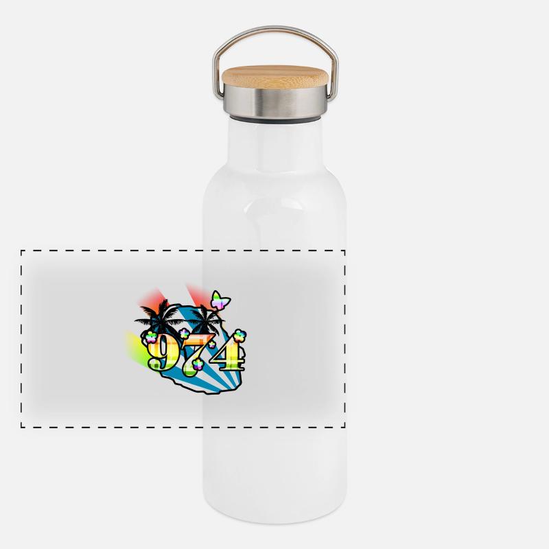 974 Gourde isotherme avec bouchon en bambou