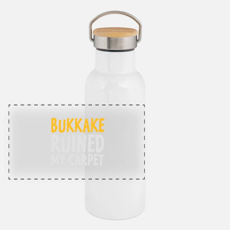 Bukkake hat meinen Teppich ruiniert! Panorama Thermosflasche mit Bambusdeckel