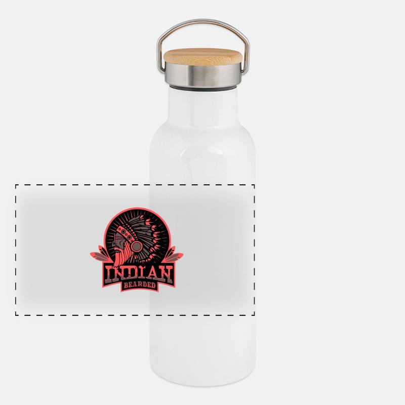 INDIAN BEARDED Panoramic Thermal Bottle with Bamboo Lid
