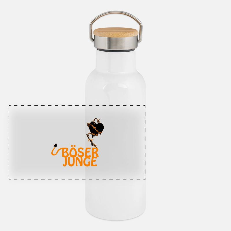 böser junge Panorama Thermosflasche mit Bambusdeckel