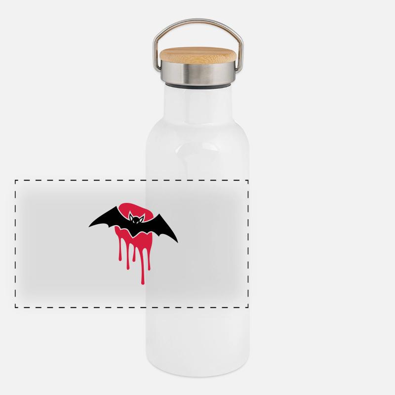 Bat - Blood - Evil - Scary Panoramic Thermal Bottle with Bamboo Lid