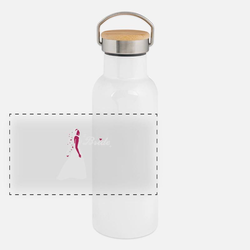 Mariée - Équipe - marié Gourde isotherme avec bouchon en bambou