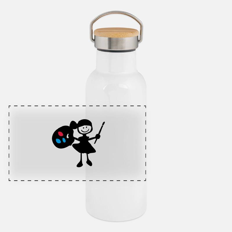 painter_girl Panorama Thermosflasche mit Bambusdeckel