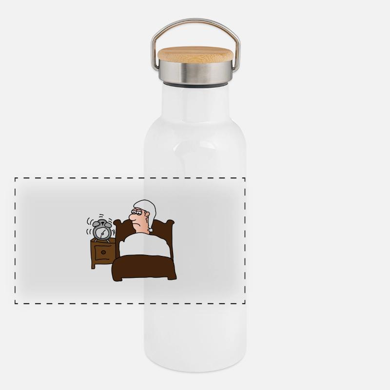 Morgenmuffel Panorama Thermosflasche mit Bambusdeckel