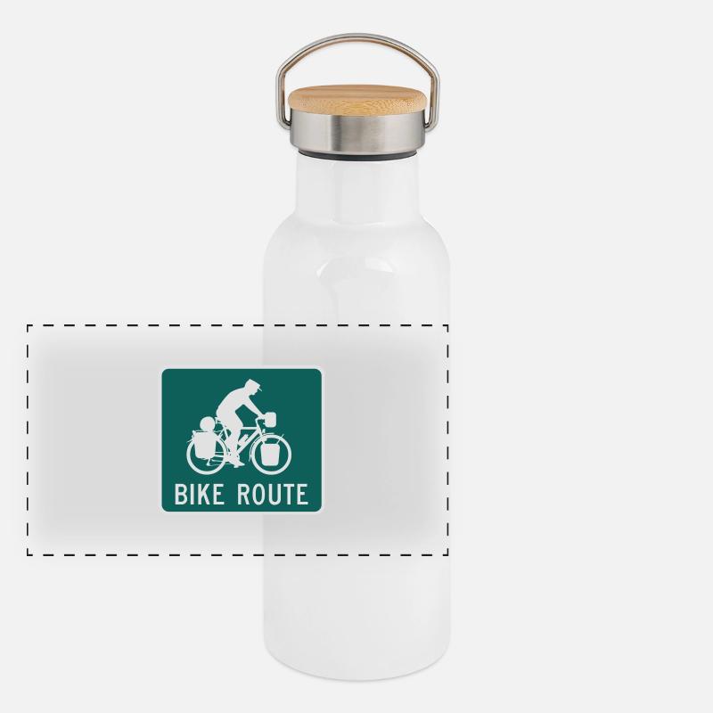 Panneau de signalisation pour cyclistes Gourde isotherme avec bouchon en bambou