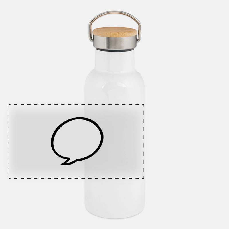 speech bubble Panoramic Thermal Bottle with Bamboo Lid