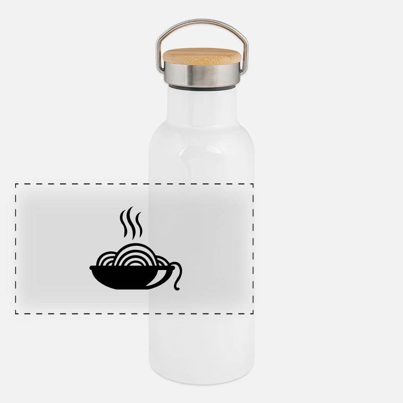 Nudeln Panorama Thermosflasche mit Bambusdeckel