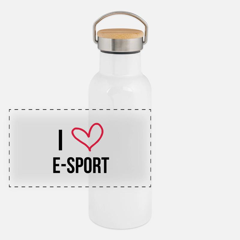 I Love E-Sport ! Panoramic Thermal Bottle with Bamboo Lid