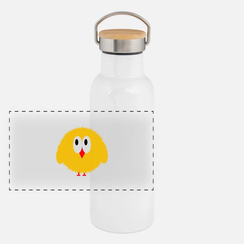 petit poussin Gourde isotherme avec bouchon en bambou