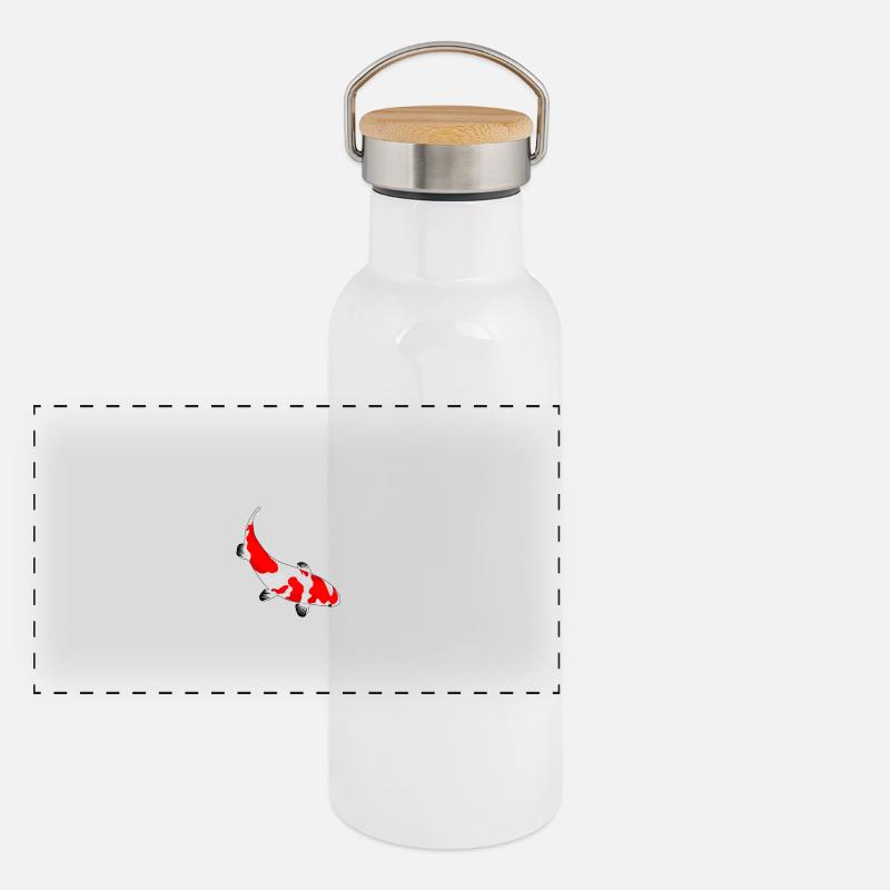 Im nächsten Leben werde ich ein Koi Panorama Thermosflasche mit Bambusdeckel