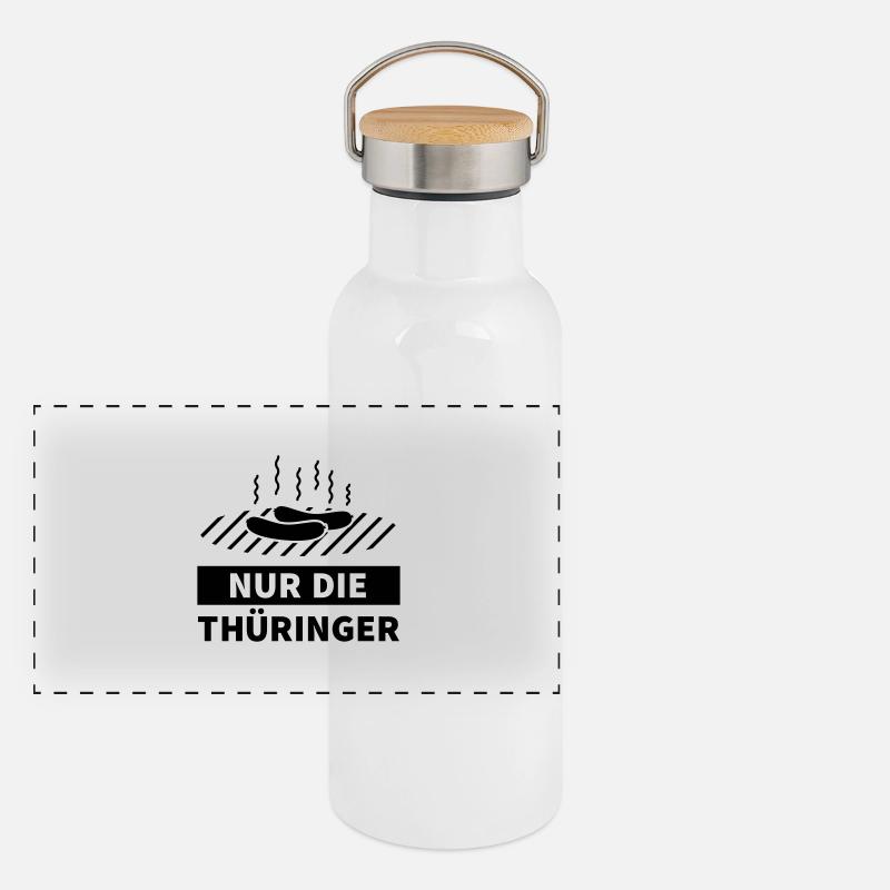 Thüringer Bratwurst Panorama Thermosflasche mit Bambusdeckel