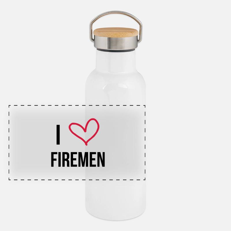 Firefighter / Fireman / Pompier / Feuerwehrmann Panoramic Thermal Bottle with Bamboo Lid