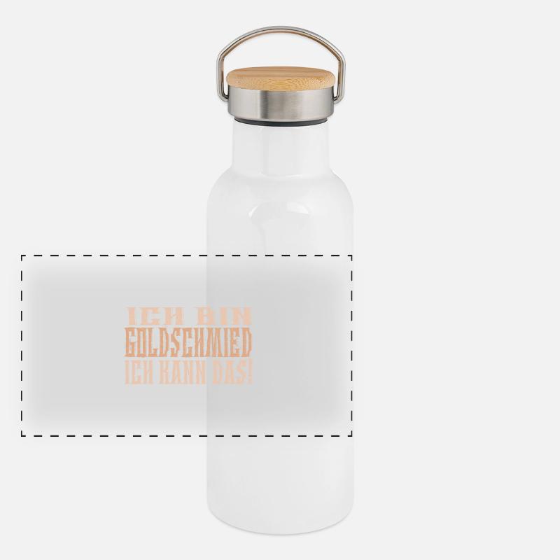 Ich bin Goldschmied Panorama Thermosflasche mit Bambusdeckel