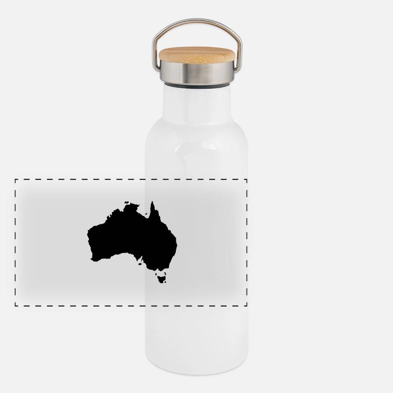 australia map Panorama Thermosflasche mit Bambusdeckel