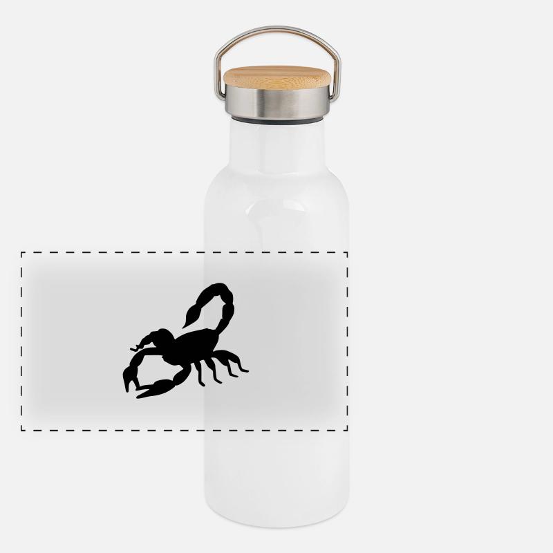 skorpion silhouette Panorama Thermosflasche mit Bambusdeckel