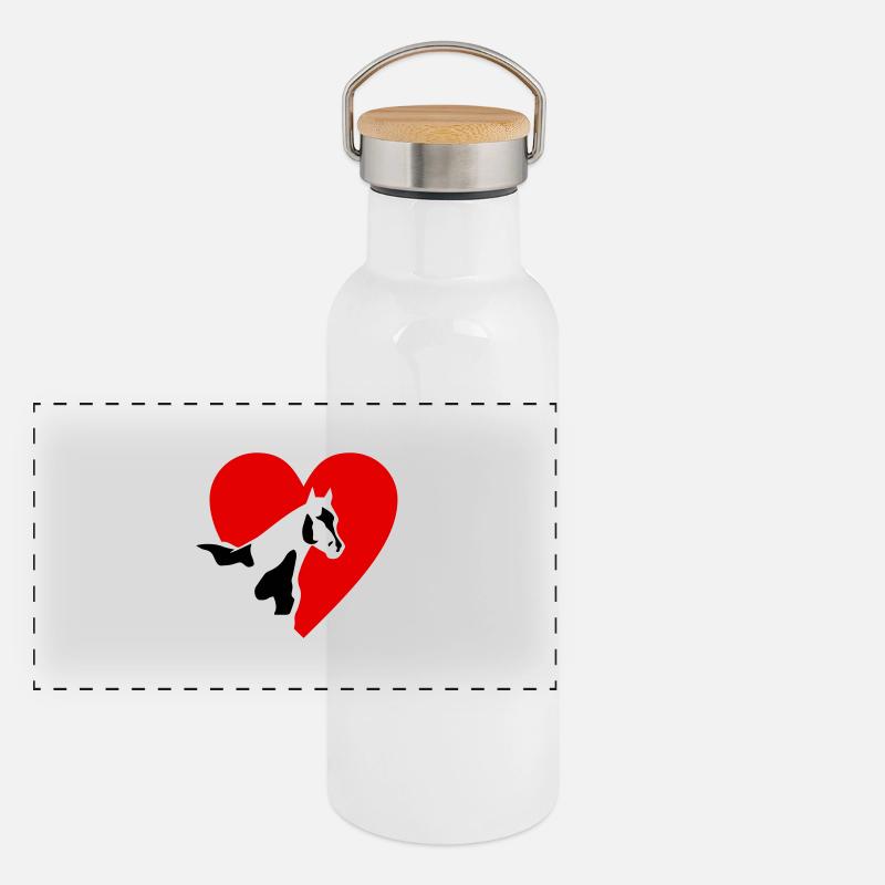 Paint Horse Panorama Thermosflasche mit Bambusdeckel
