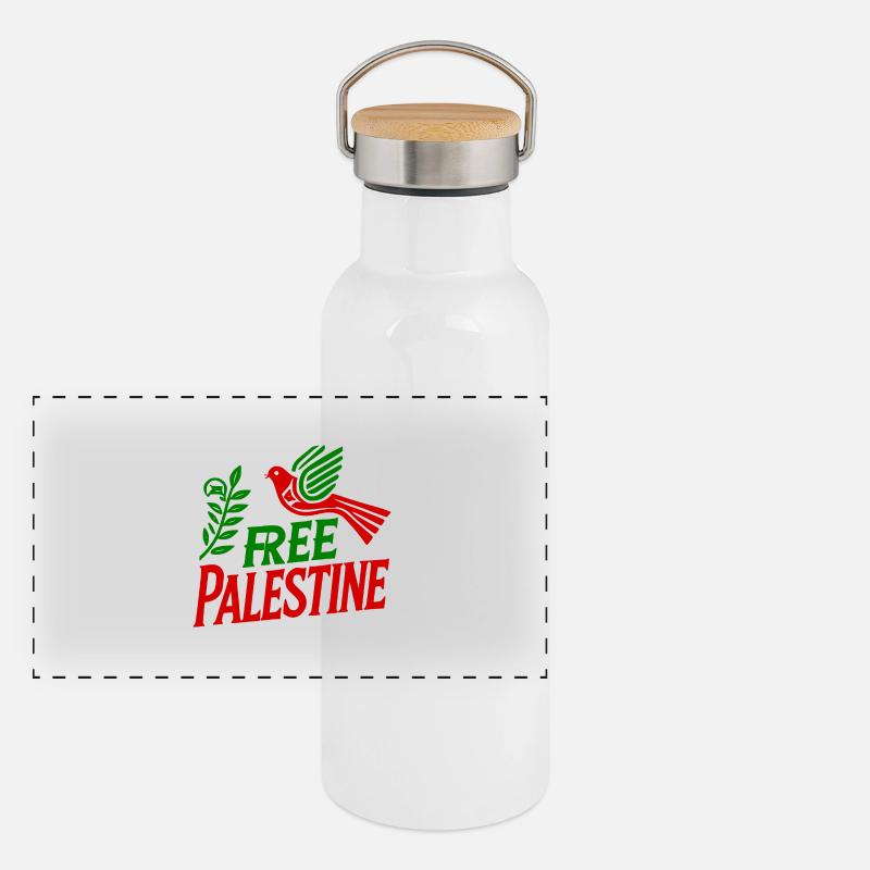 Free palestine Panoramic Thermal Bottle with Bamboo Lid
