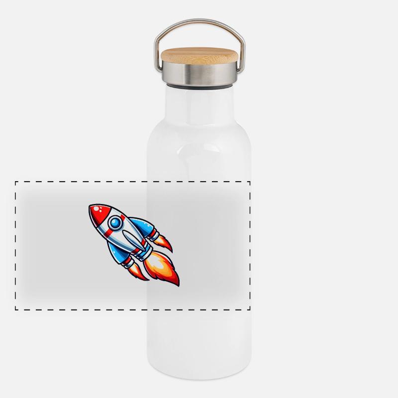 rakete Panorama Thermosflasche mit Bambusdeckel