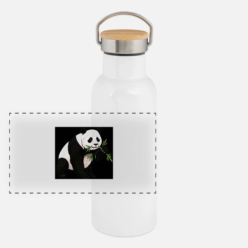 Panda Panorama Thermosflasche mit Bambusdeckel