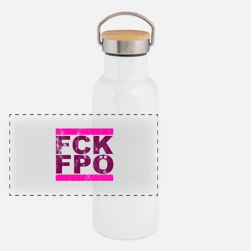 FCK FPÖ - Setting an example against the right Panoramic Thermal Bottle with Bamboo Lid