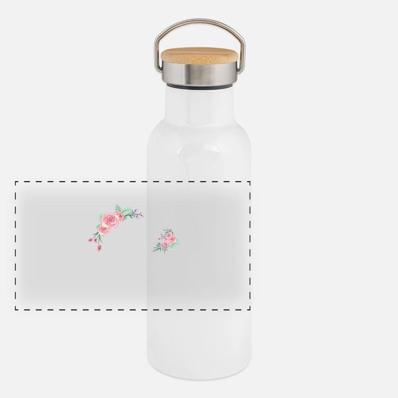 Buchstabe c Blumen Panorama Thermosflasche mit Bambusdeckel
