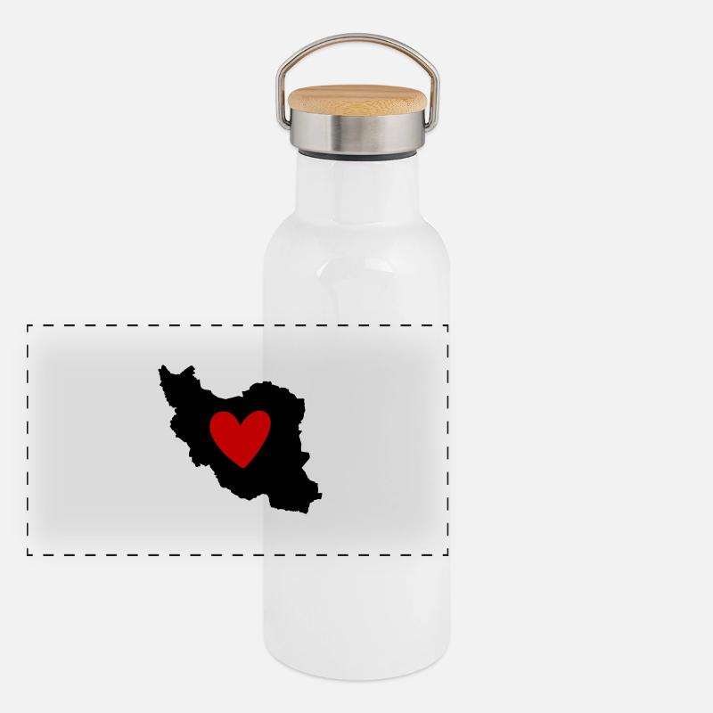 Iran Persien Liebe Herz Panorama Thermosflasche mit Bambusdeckel