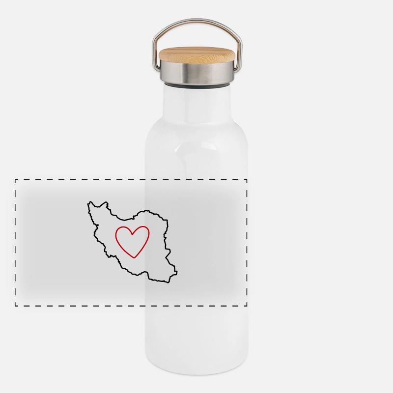 Iran Persien Liebe Herz Panorama Thermosflasche mit Bambusdeckel