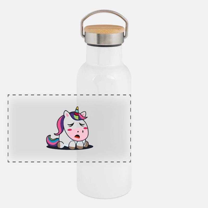 Bébé licorne Gourde isotherme avec bouchon en bambou