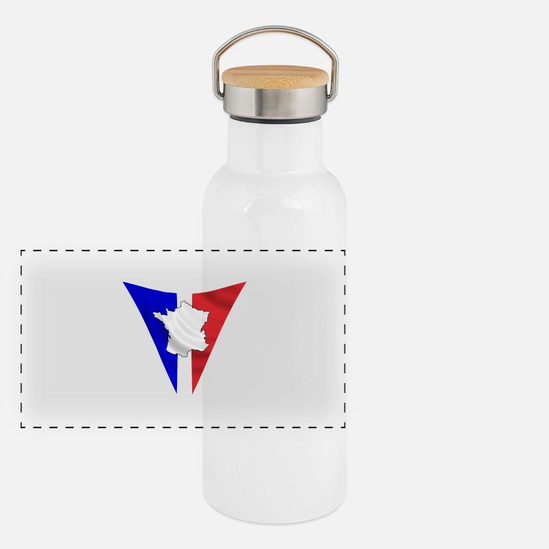 Frankreich Panorama Thermosflasche mit Bambusdeckel